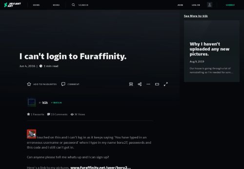 
                            13. I can't login to Furaffinity. by b1k on DeviantArt
