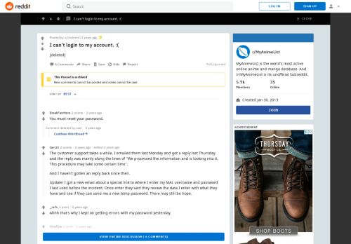 
                            9. I can't login to my account. :( : MyAnimeList - Reddit