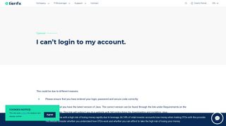 
                            3. I can't login to my account. - Tier1fx, the new transparent way of ...