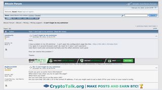 
                            7. I can't login to my antminer - Bitcointalk