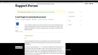 
                            7. I can't login to my hotmail account | Firefox Support Forum | Mozilla ...