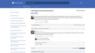 
                            2. I cant login to my second account. | Facebook Help Community ...