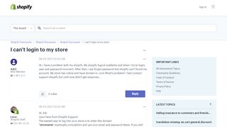 
                            9. I can't login to my store - Shopify Community