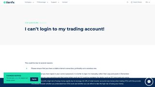 
                            8. I can't login to my trading account! - Tier1fx, the new transparent way of ...