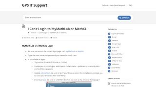
                            4. I Can't Login to MyMathLab or MathXL – GPS IT Support