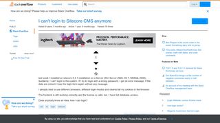 
                            7. I can't login to Sitecore CMS anymore - Stack Overflow