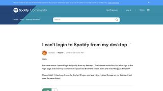 
                            1. I can't login to Spotify from my desktop - The Spotify Community