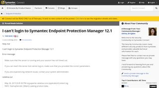 
                            13. I can't login to Symantec Endpoint Protection Manager 12.1 ...