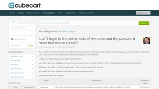 
                            8. I can't login to the admin side of my store and the password ... - CubeCart