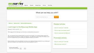 
                            9. I can't login to the Mysurvey Mobile App – MySurvey