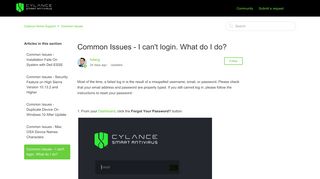 
                            4. I can't login. What do I do? – Cylance Home Support
