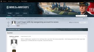 
                            7. I can't login with my wargaming account to wows - Newcomer ...