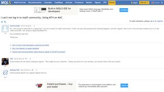 
                            12. I can't not log in to mql5 community, Using MT4 on MAC - MT4 ...