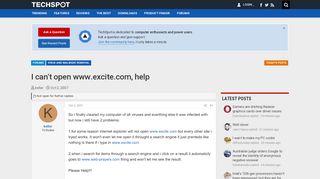 
                            10. I can't open www.excite.com, help - TechSpot Forums