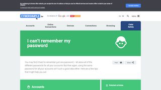 
                            11. I can't remember my password | Cybersimple.be