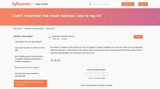 
                            7. I can't remember the email address I use to log in! – Help Center
