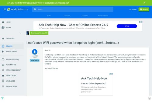 
                            2. I can't save WiFi password when it requires login (work...hotels ...