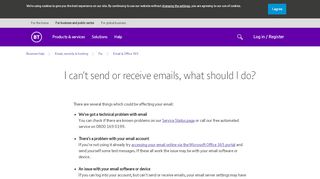 
                            11. I can't send or receive emails, what should I do? | BT Business