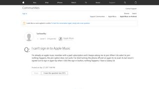 
                            3. I can't sign in to Apple Music - Apple Community