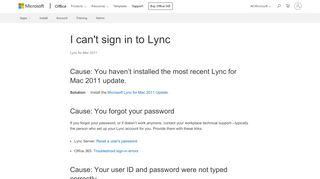 
                            1. I can't sign in to Lync - Lync for Mac - Office Support - Office 365