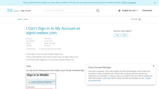 
                            6. I can't Sign in to My Account at signin.webex.com - Collaboration Help