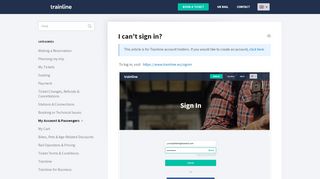 
                            2. I can't sign in? - Trainline Help (FAQ)