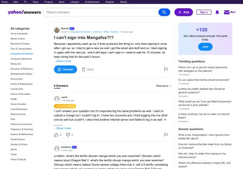 
                            2. I can't sign into Mangafox?!? | Yahoo Answers