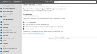 
                            4. I Don't Have an Account - WebAssign
