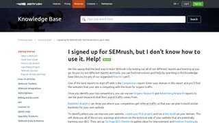 
                            11. I don't know how to use SEMrush. Help! question - Getting Started ...