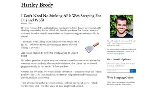 
                            8. I Don't Need No Stinking API: Web Scraping For Fun and Profit