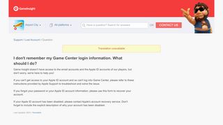 
                            11. I don't remember my Game Center login information. What should I ...