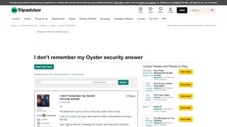 
                            4. I don't remember my Oyster security answer - London Message Board ...