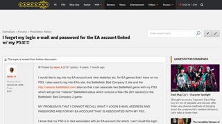 
                            6. I forget my login e-mail and password for the EA account linked w ...