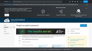 
                            8. I forgot my admin password - Salesforce Stack Exchange
