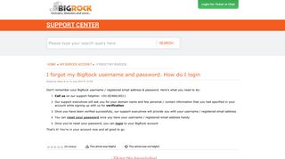 
                            6. I forgot my BigRock username and password. How do I login - Support