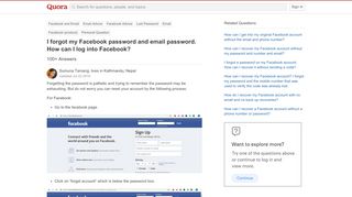
                            5. I forgot my Facebook password and email password. How can I log ...