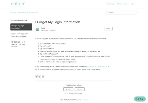 
                            8. I Forgot My Login Information – Notion