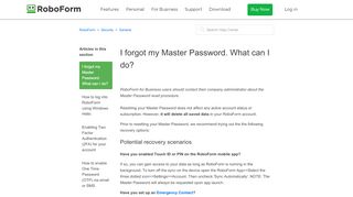 
                            13. I forgot my Master Password. What can I do? – RoboForm