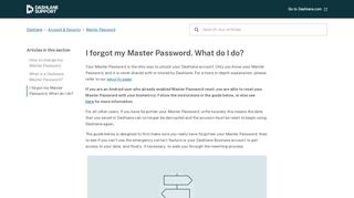 
                            9. I forgot my Master Password. What do I do? – Dashlane