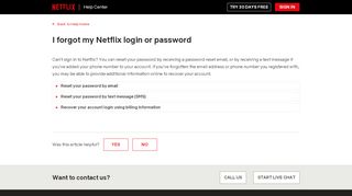 
                            4. I forgot my Netflix login or password. - Netflix Help Center