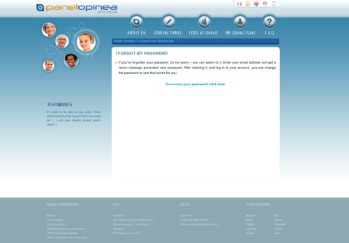 
                            10. I forgot my password | Panel Opinea