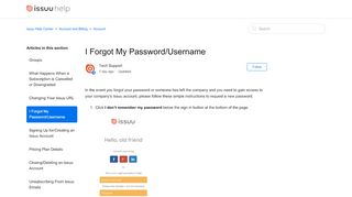 
                            3. I Forgot My Password/Username – issuu Help Center