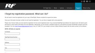 
                            2. I forgot my registration password. What can I do? - RealFlight Support