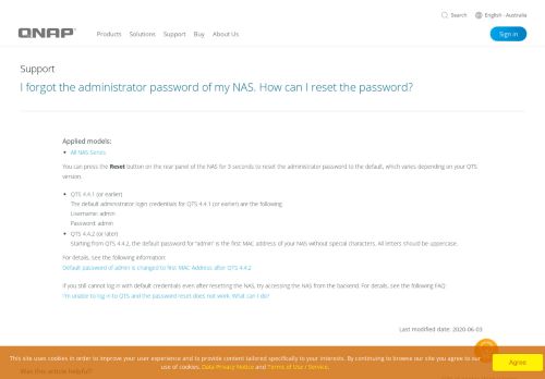 
                            7. I forgot my Turbo NAS password! What can I do? - QNAP (AU)