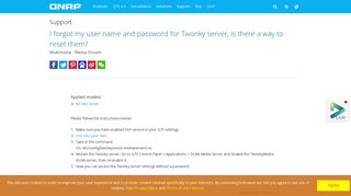 
                            3. I forgot my user name and password for Twonky server, is ... - QNAP