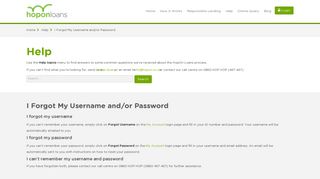 
                            3. I Forgot My Username and/or Password – HopOn Loans