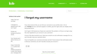 
                            3. I forgot my username – Kik Help Center