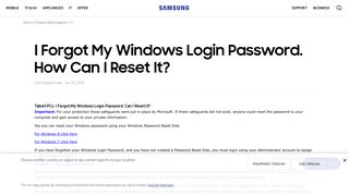 
                            9. I Forgot My Windows Login Password. How Can I Reset It? | Samsung ...