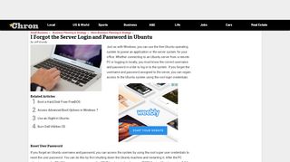 
                            13. I Forgot the Server Login and Password in Ubuntu | Chron.com