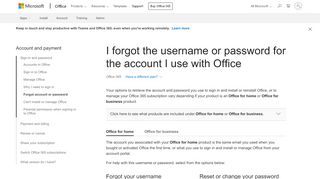 
                            5. I forgot the username or password for the account I use with Office ...